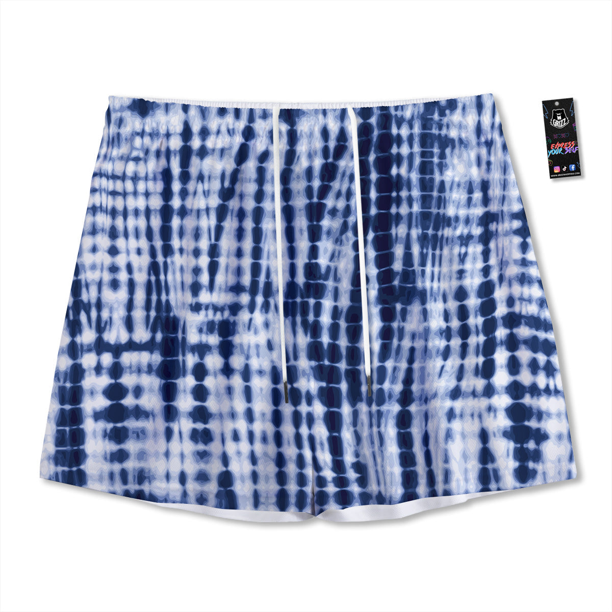Texture Bamboo Green Print Mesh Shorts
