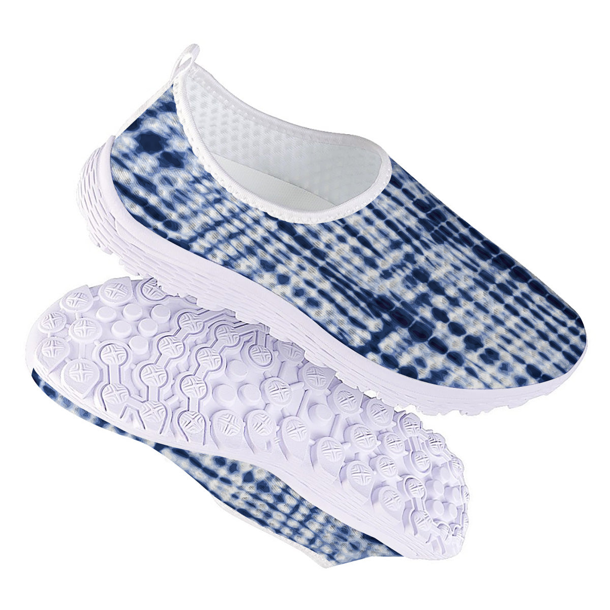 Tie Dye Shibori Blue Print Nurse Shoes-grizzshop