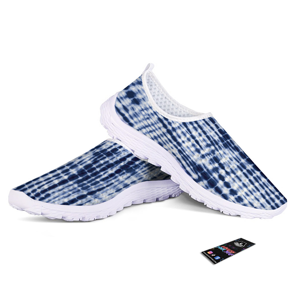 Tie Dye Shibori Blue Print Nurse Shoes-grizzshop