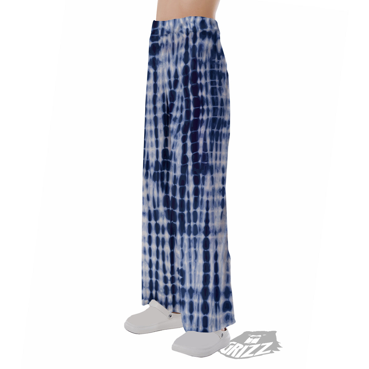 Tie Dye Shibori Blue Print Pajama Pants-grizzshop