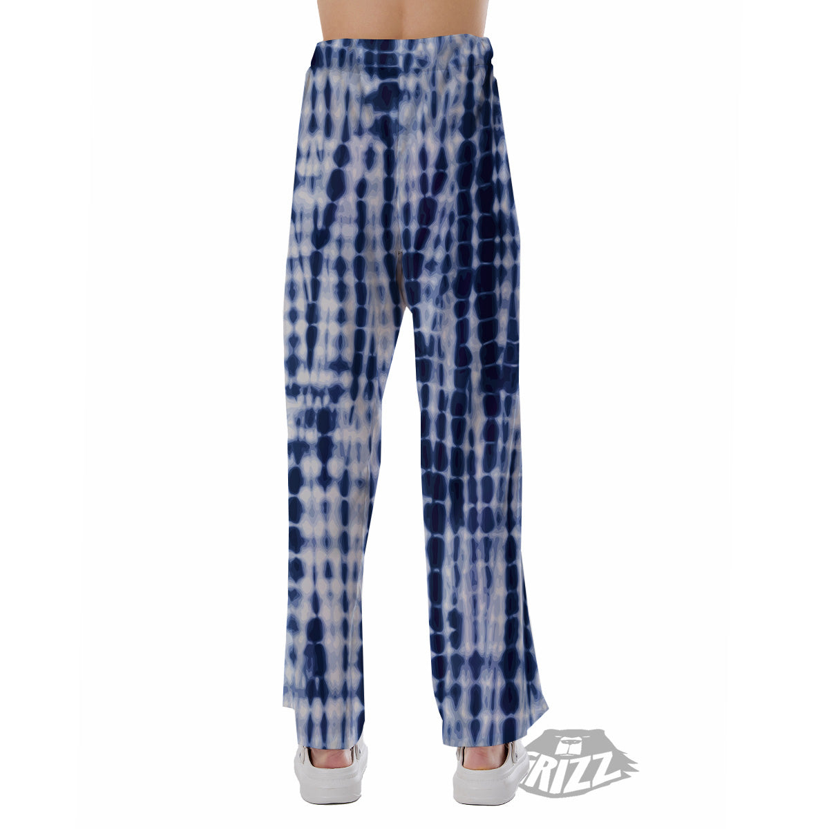 Tie Dye Shibori Blue Print Pajama Pants-grizzshop
