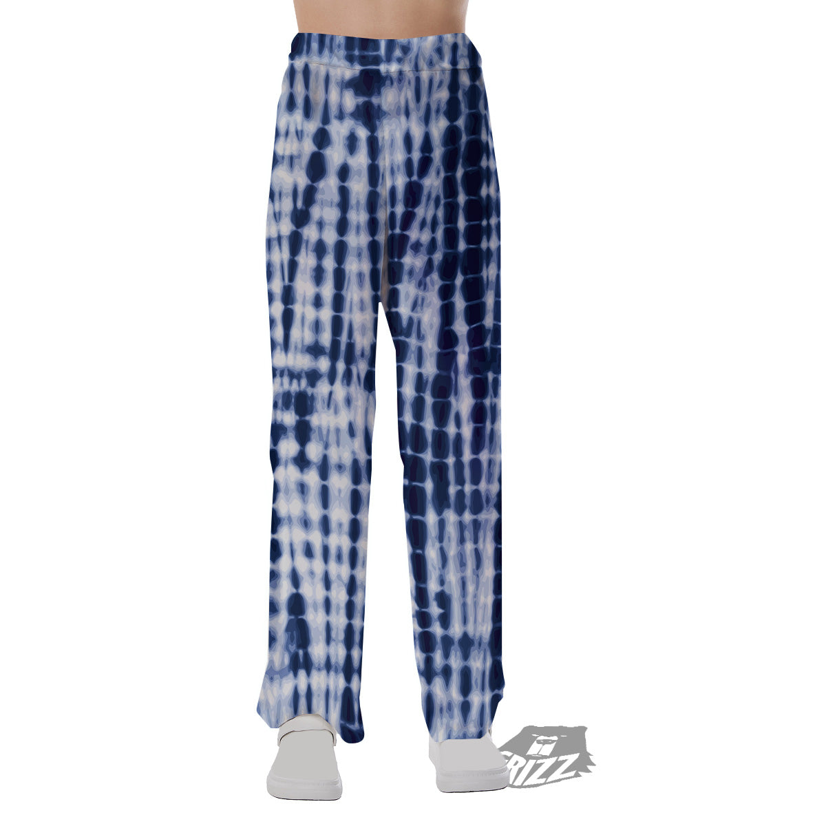 Tie Dye Shibori Blue Print Pajama Pants-grizzshop