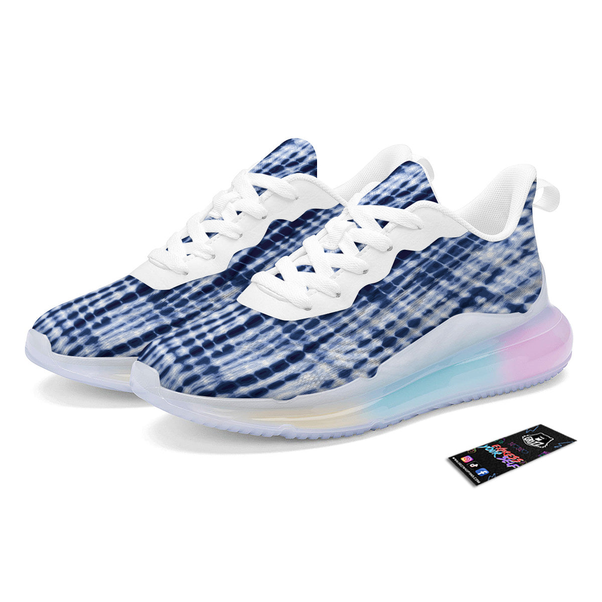 Tie Dye Shibori Blue Print Running Sneakers-grizzshop