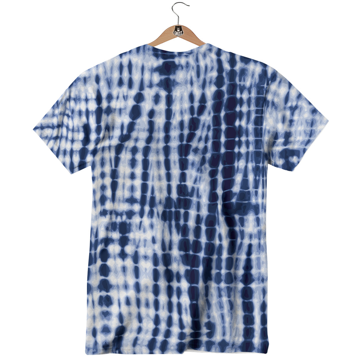 Tie Dye Shibori Blue Print T-Shirt-grizzshop
