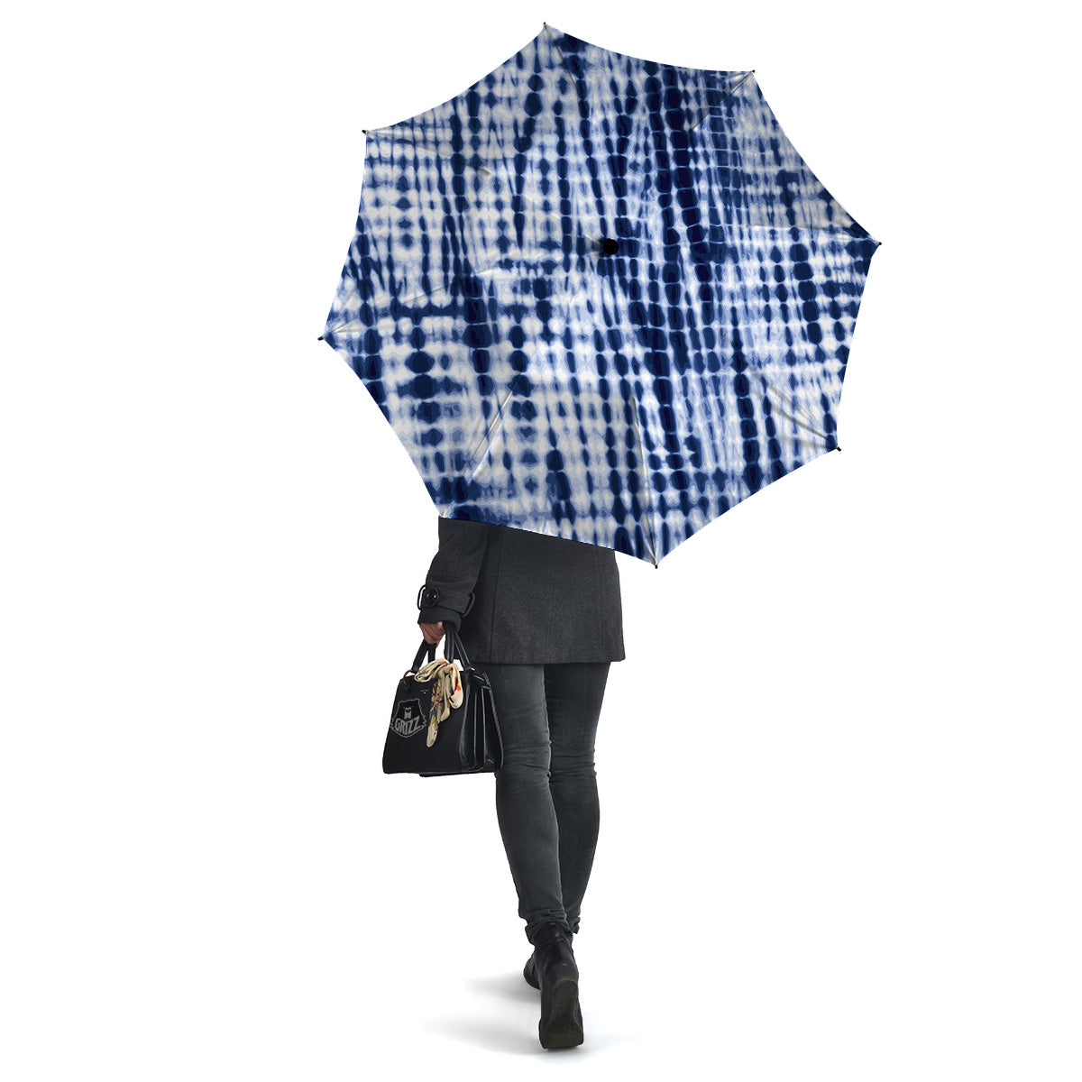 Tie Dye Shibori Blue Print Umbrella-grizzshop
