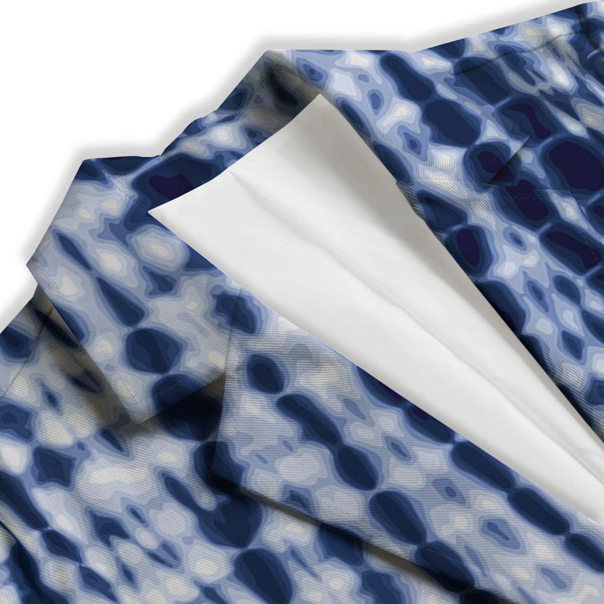 Tie Dye Shibori Blue Print Women's Blazer-grizzshop