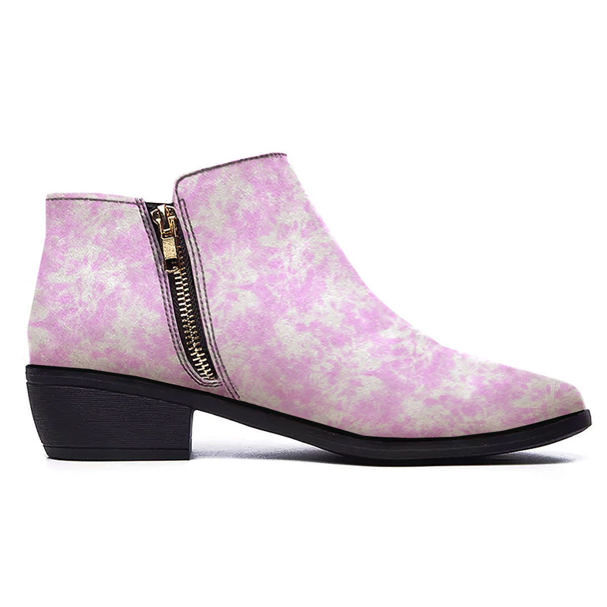 Tie Dye Shibori Pink Print Pattern Ankle Boots-grizzshop