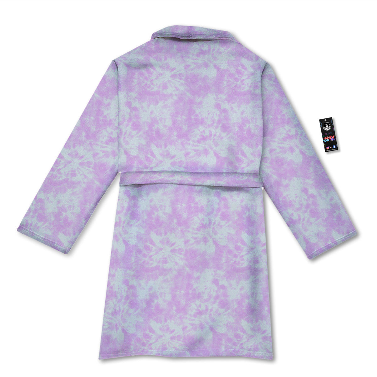Tie Dye Shibori Pink Print Pattern Bathrobe-grizzshop