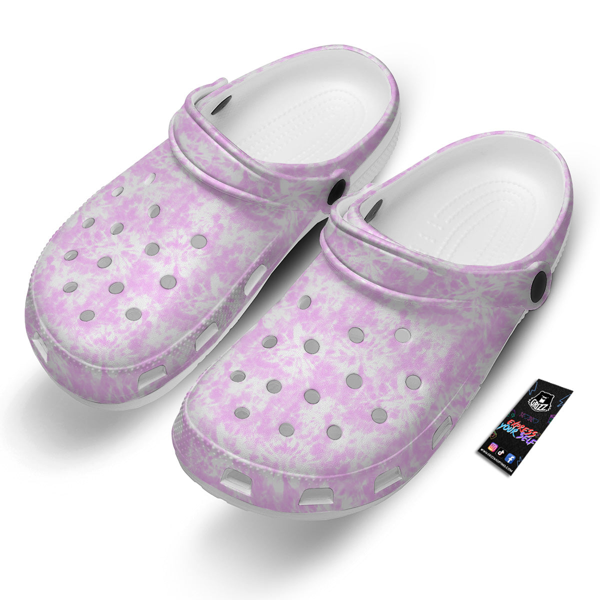 Tie Dye Shibori Pink Print Pattern Clog-grizzshop