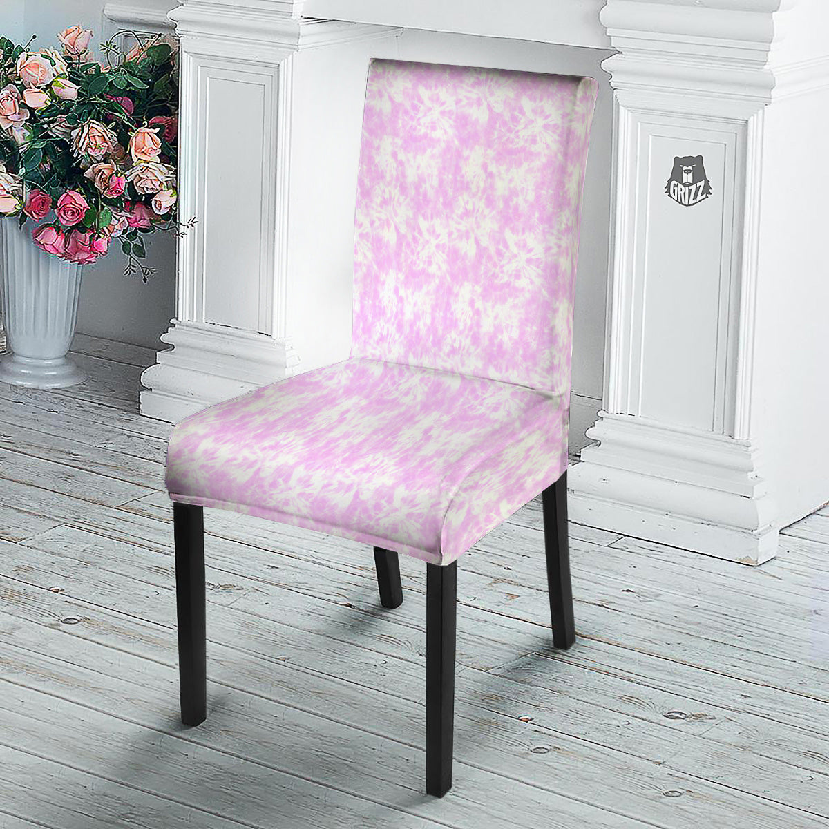 Tie Dye Shibori Pink Print Pattern Dining Chair Slipcover-grizzshop