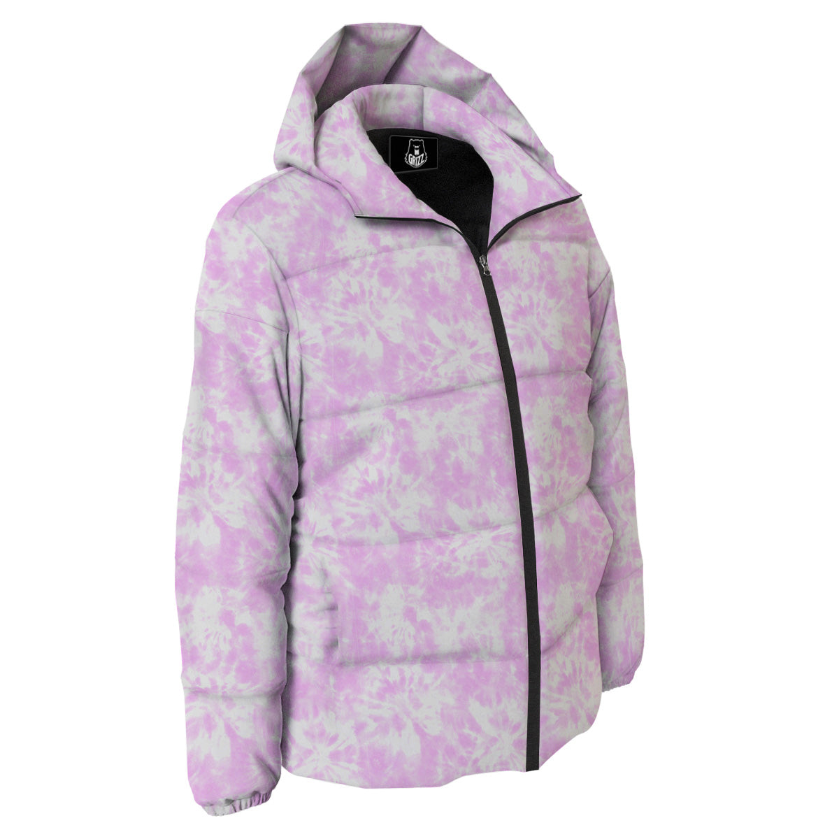 Tie Dye Shibori Pink Print Pattern Down Jacket-grizzshop