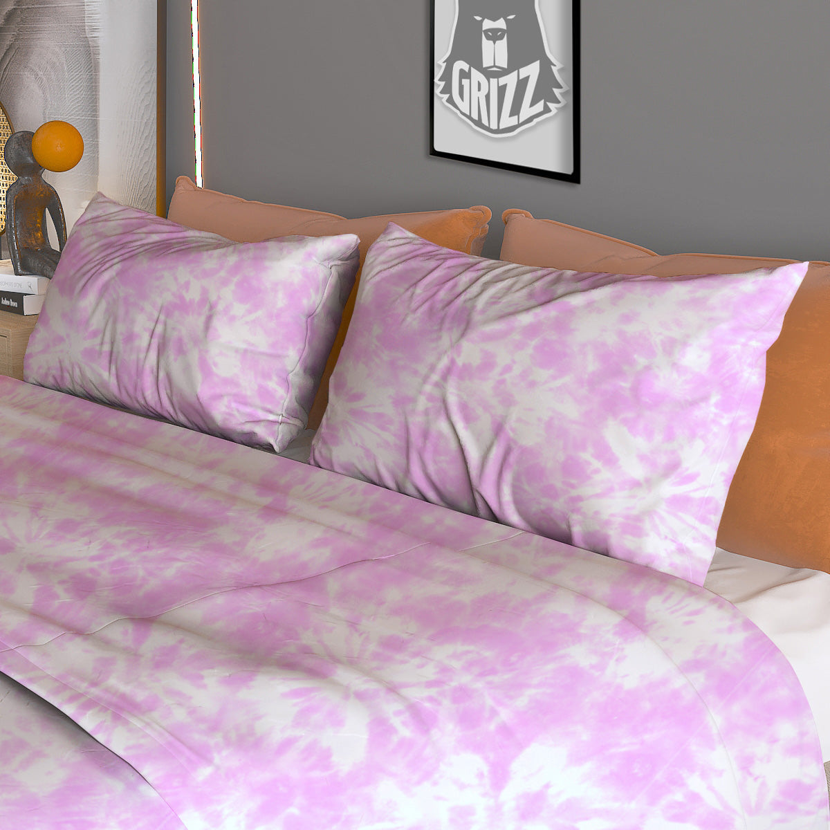 Tie Dye Shibori Pink Print Pattern Duvet Cover Bedding Set