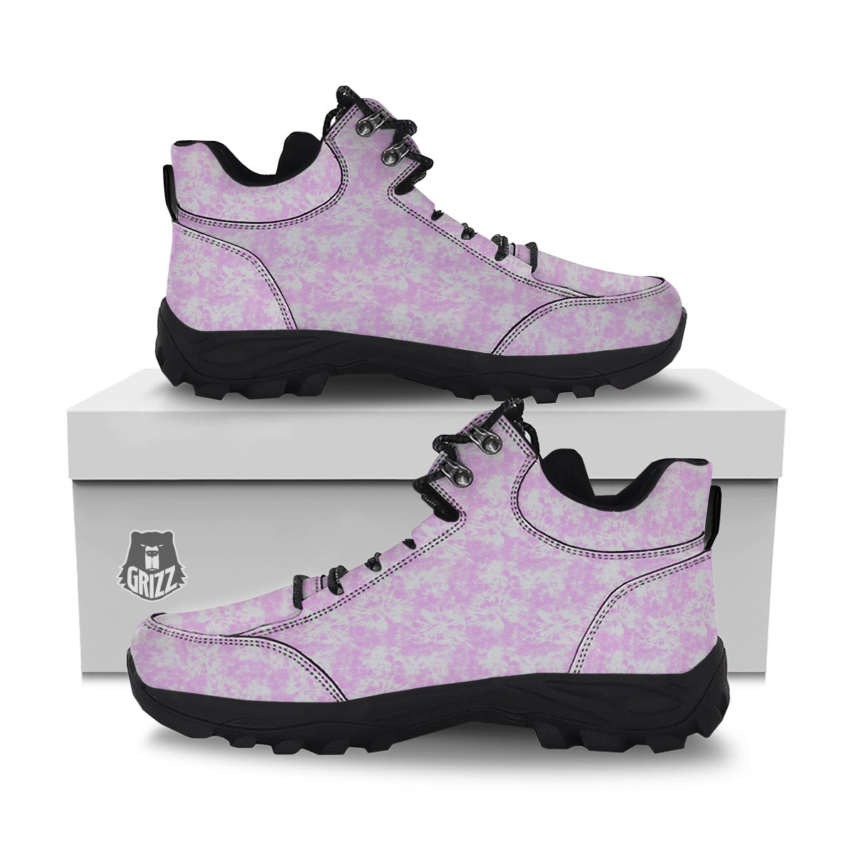 Tie Dye Shibori Pink Print Pattern Hiking Shoes-grizzshop