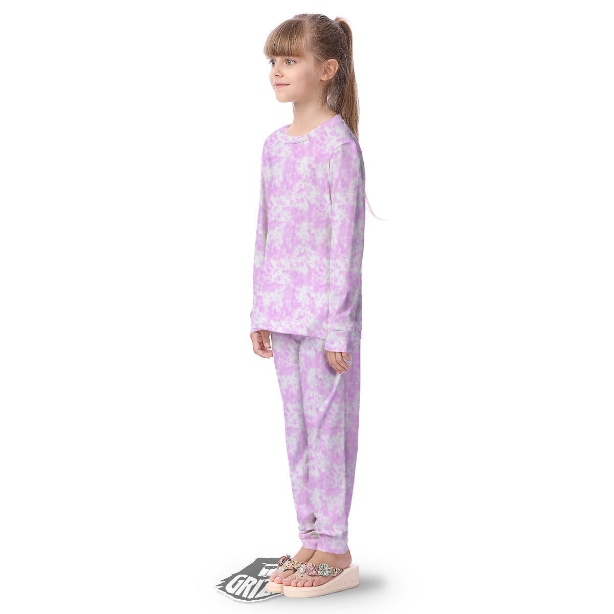 Tie Dye Shibori Pink Print Pattern Kid's Pajamas-grizzshop