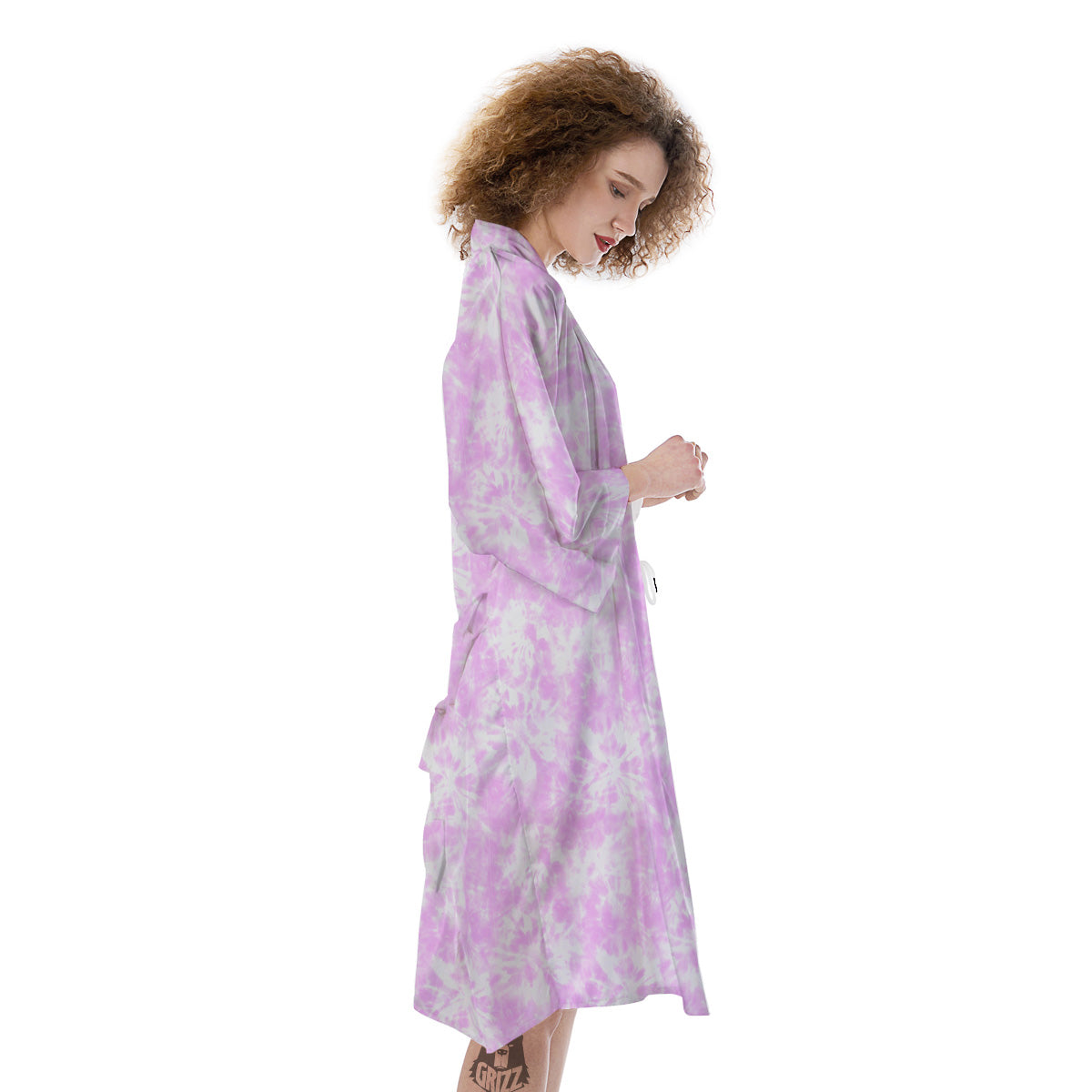 Tie Dye Shibori Pink Print Pattern Kimono-grizzshop