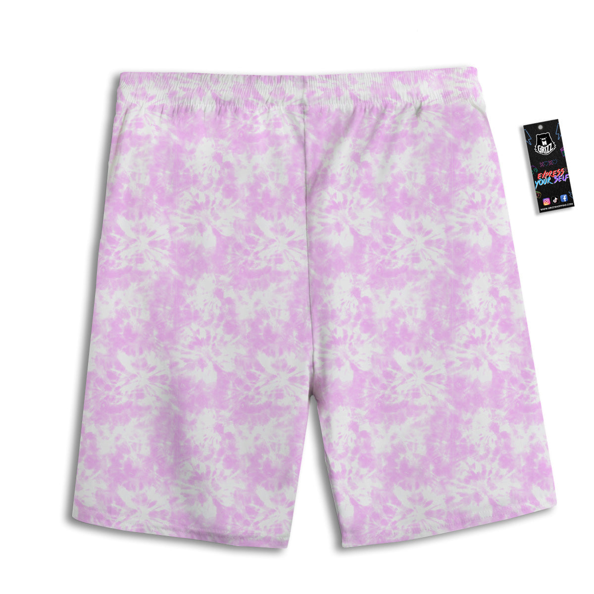 Tie Dye Shibori Pink Print Pattern Men's Athletic Shorts