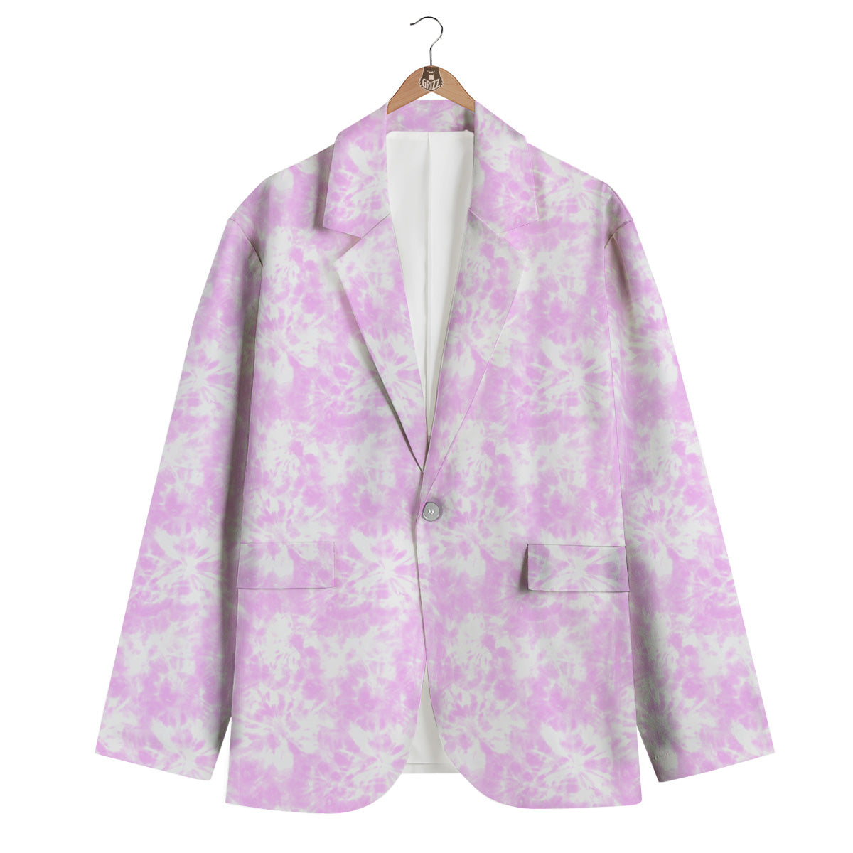 Tie Dye Shibori Pink Print Pattern Men's Blazer-grizzshop