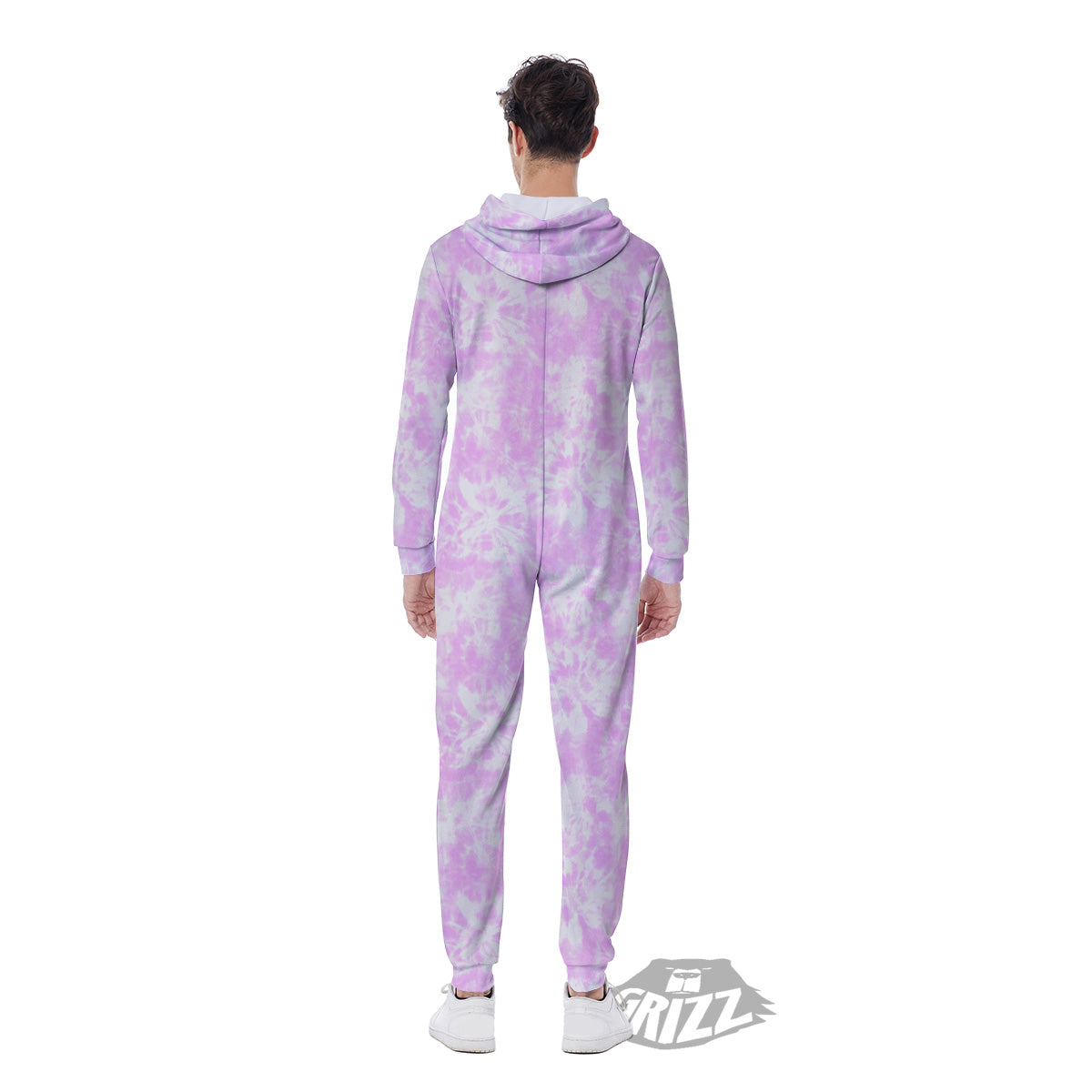 Tie Dye Shibori Pink Print Pattern Men's Jumpsuit-grizzshop