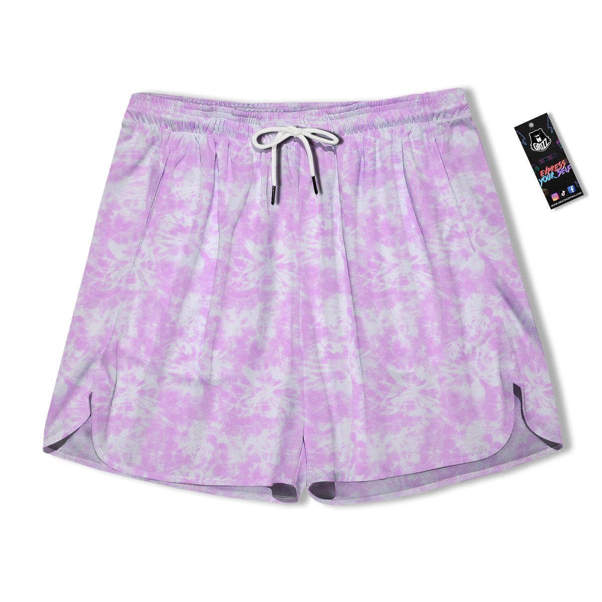 Tie Dye Shibori Pink Print Pattern Men's Running Shorts-grizzshop