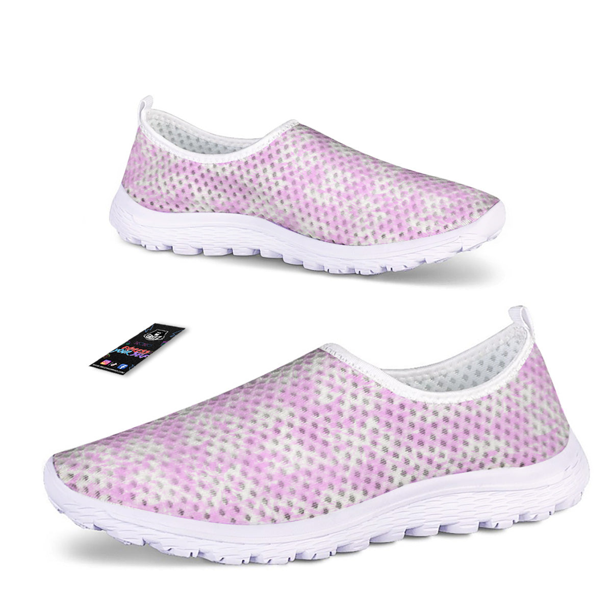 Tie Dye Shibori Pink Print Pattern Nurse Shoes-grizzshop