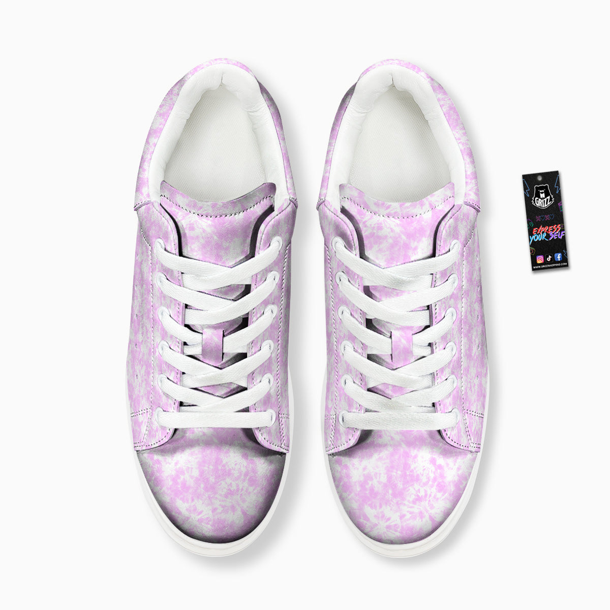 Tie Dye Shibori Pink Print Pattern Platform Shoes-grizzshop