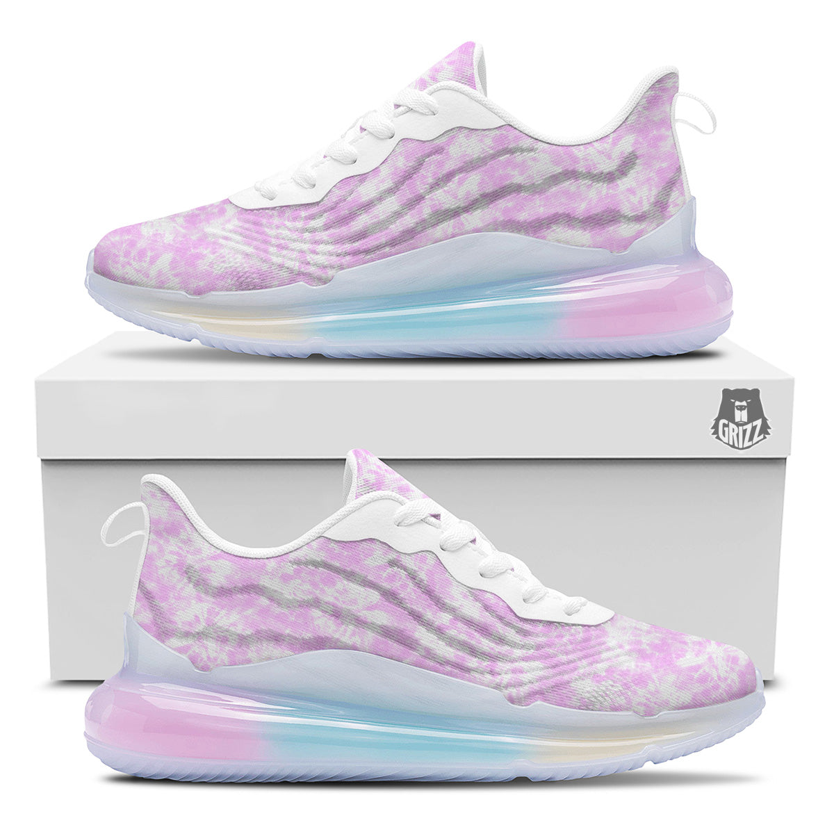 Tie Dye Shibori Pink Print Pattern Running Sneakers-grizzshop