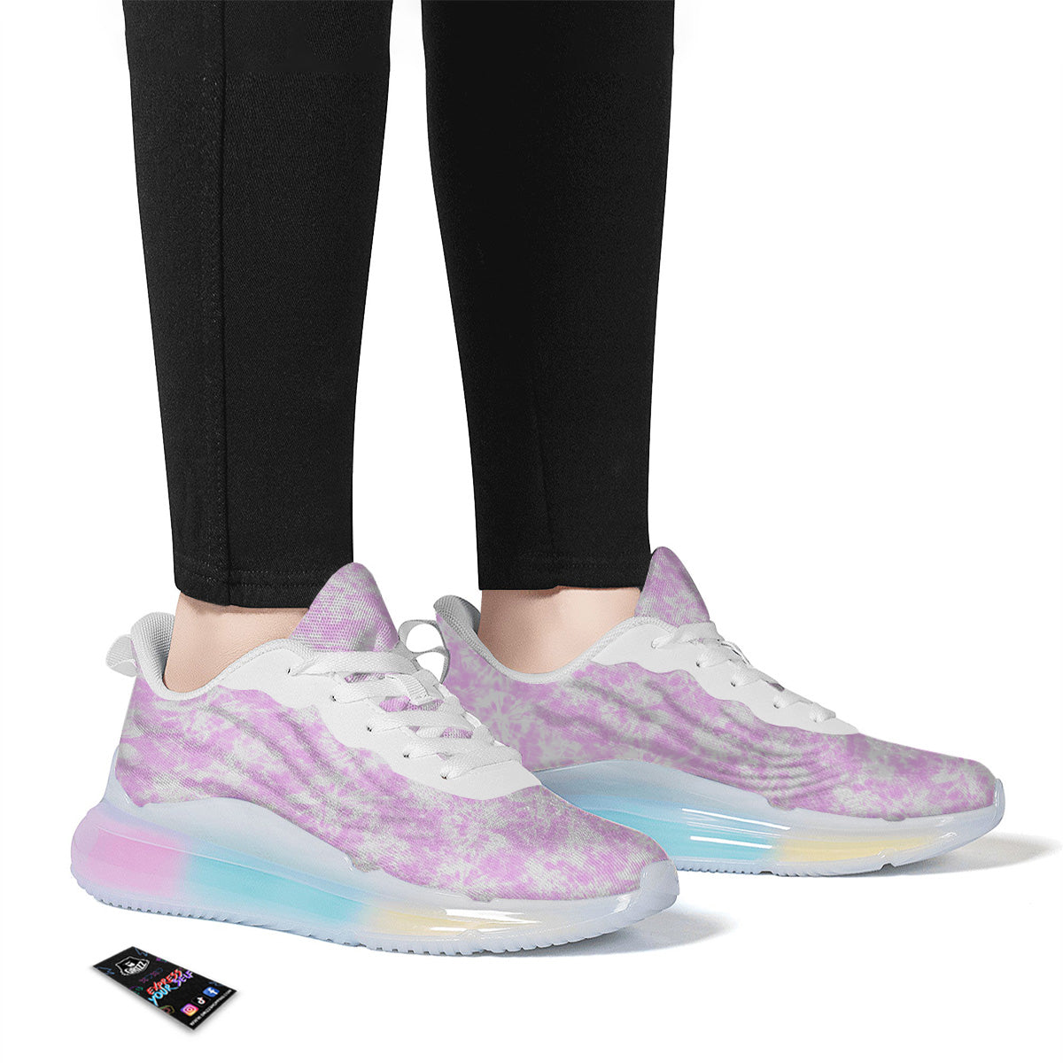 Tie Dye Shibori Pink Print Pattern Running Sneakers-grizzshop
