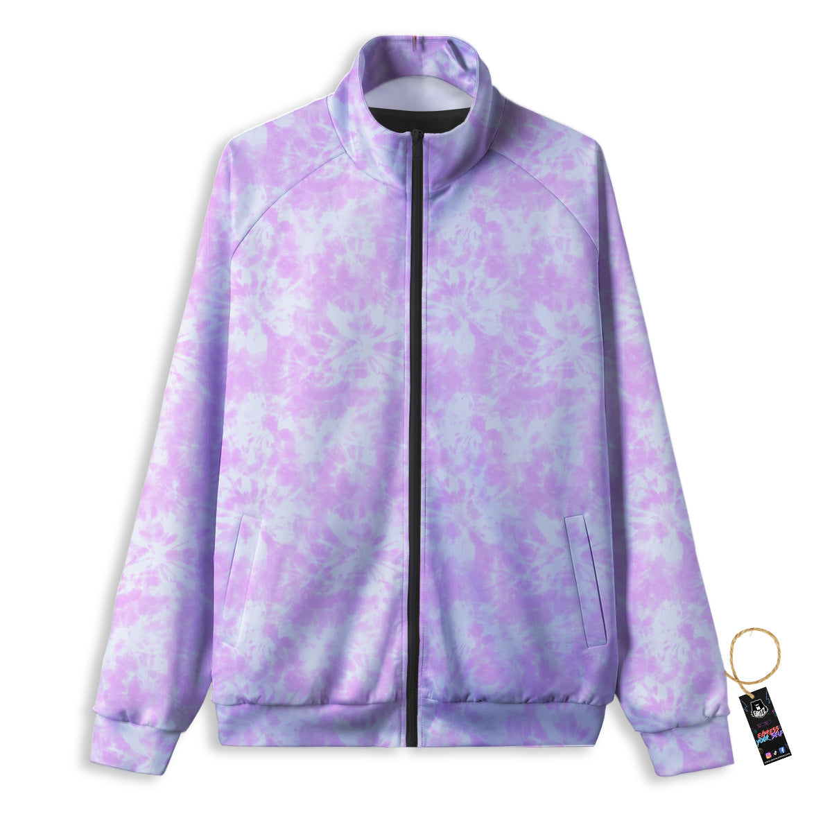 Tie Dye Shibori Pink Print Pattern Track Jacket-grizzshop