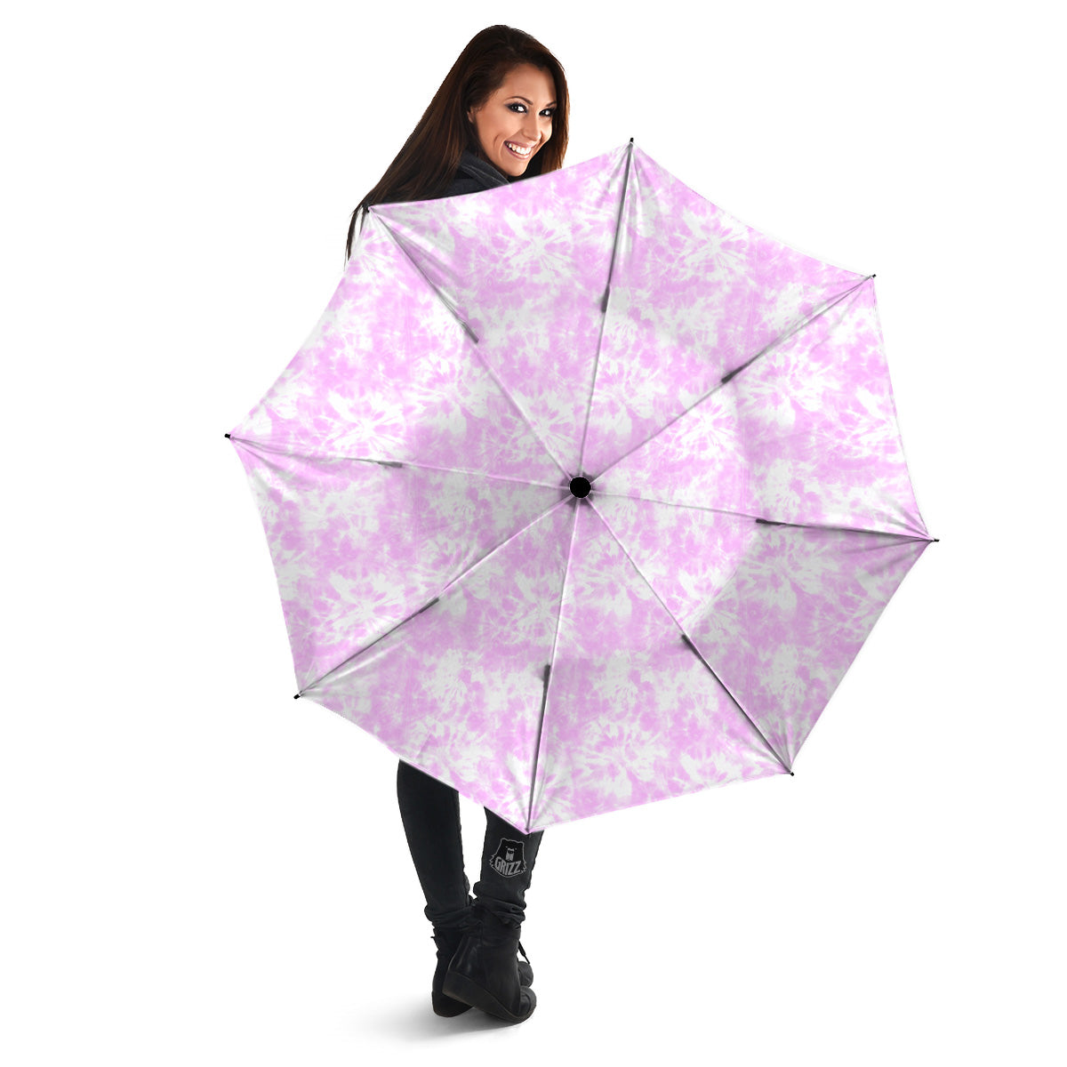 Tie Dye Shibori Pink Print Pattern Umbrella-grizzshop