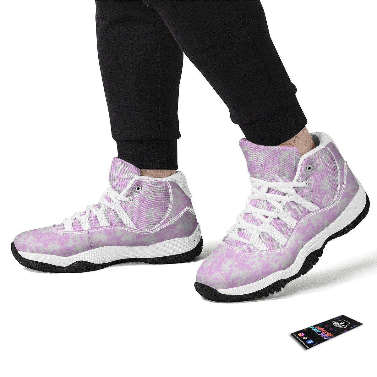 Tie Dye Shibori Pink Print Pattern White Bball Shoes-grizzshop
