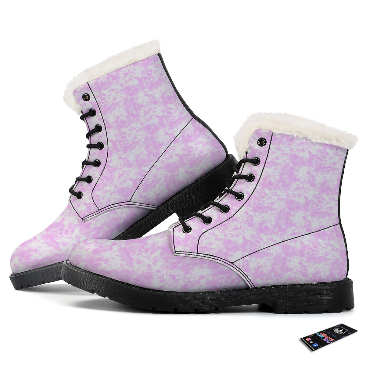 Tie Dye Shibori Pink Print Pattern Winter Boots-grizzshop