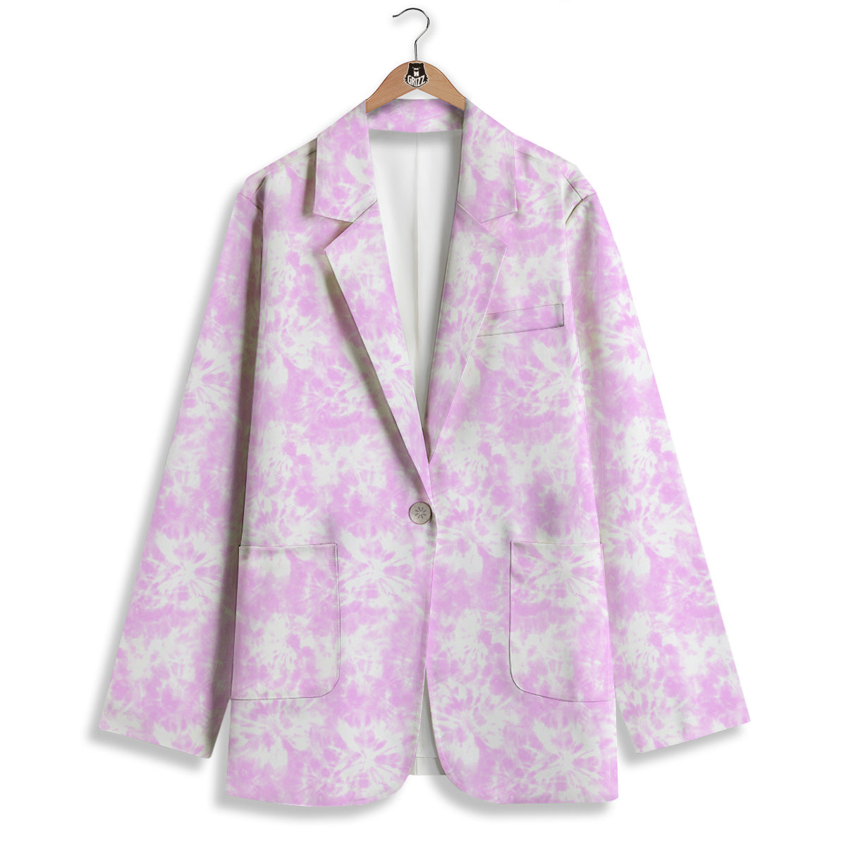 Tie Dye Shibori Pink Print Pattern Women's Blazer-grizzshop