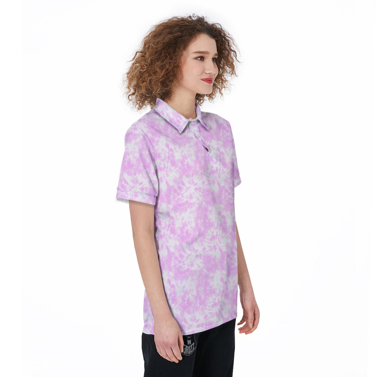 Tie Dye Shibori Pink Print Pattern Women's Golf Shirts-grizzshop