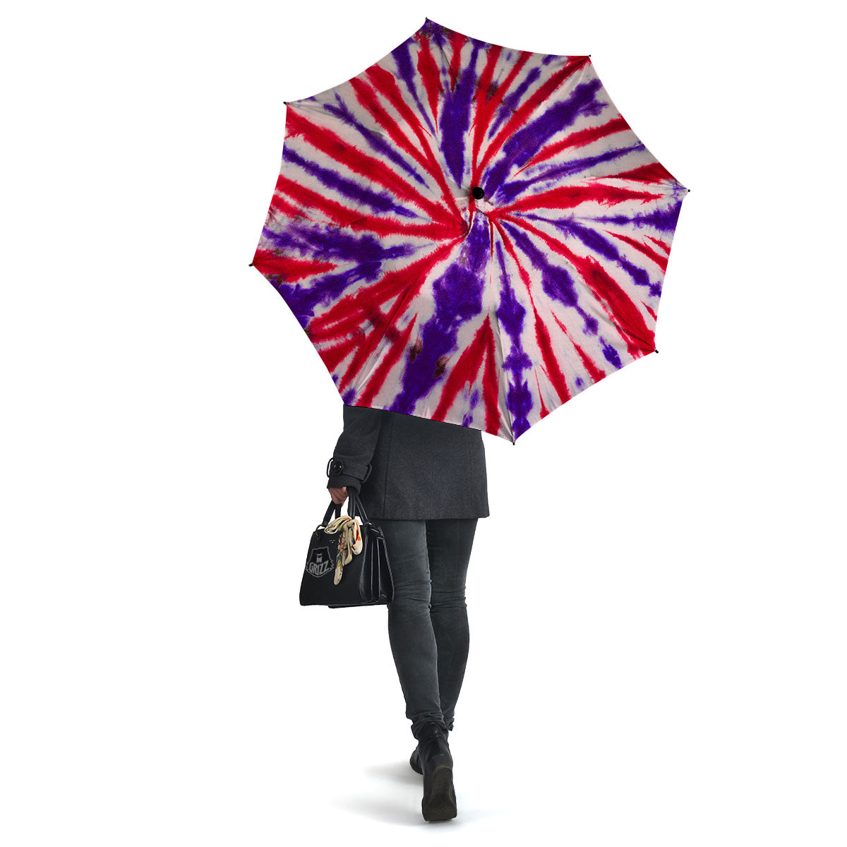 Tie Dye Spider Red And Purple Print Umbrella-grizzshop