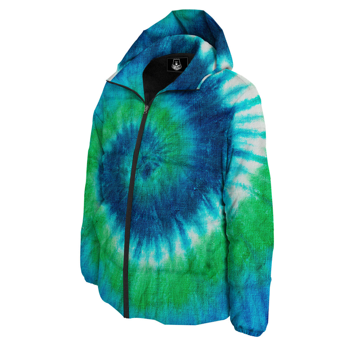 Tie Dye Spiral Print Down Jacket-grizzshop