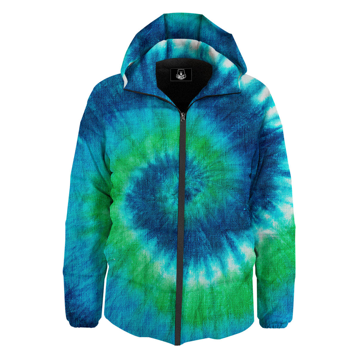 Tie Dye Spiral Print Down Jacket-grizzshop