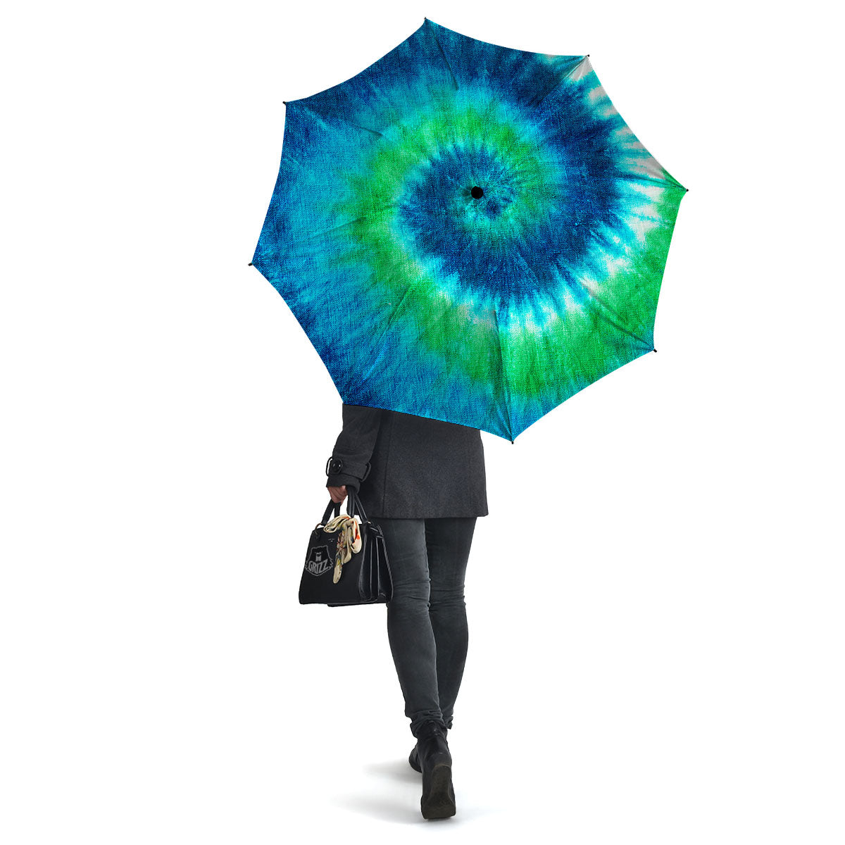 Tie Dye Spiral Print Umbrella-grizzshop