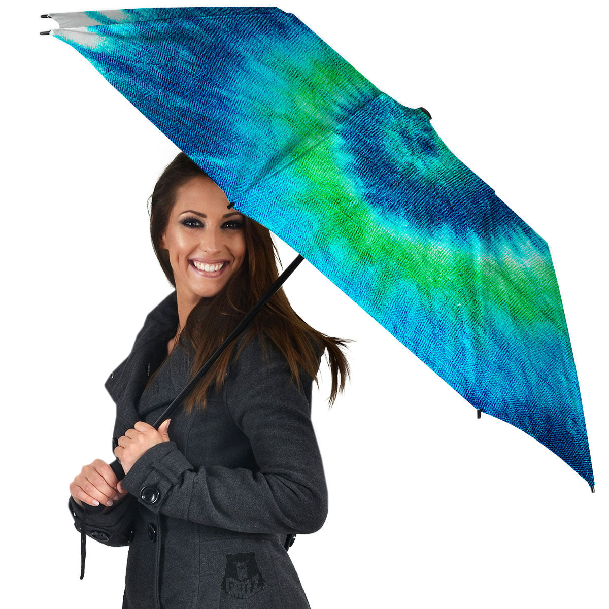 Tie Dye Spiral Print Umbrella-grizzshop