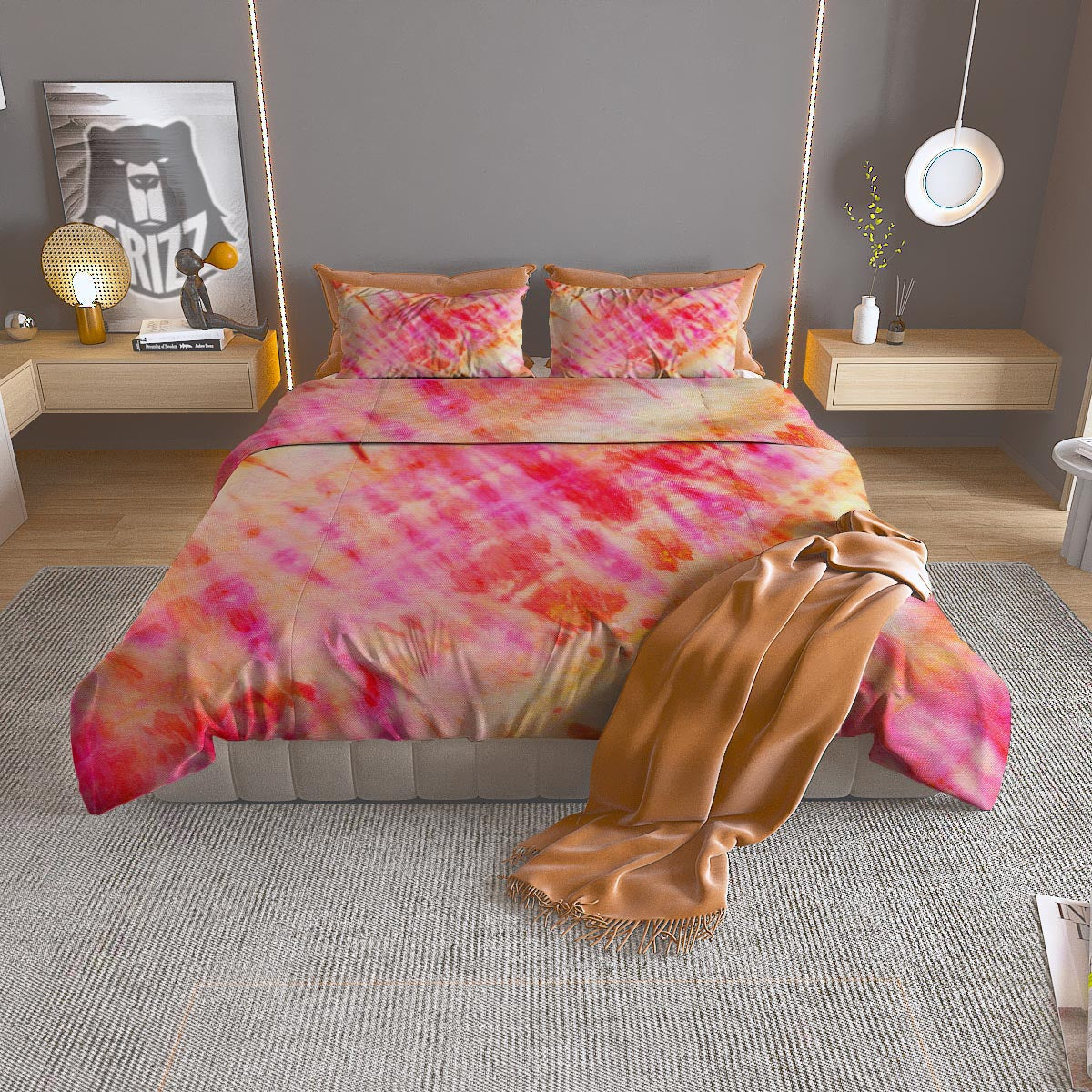 Tie Dye Summer Print Duvet Cover Bedding Set