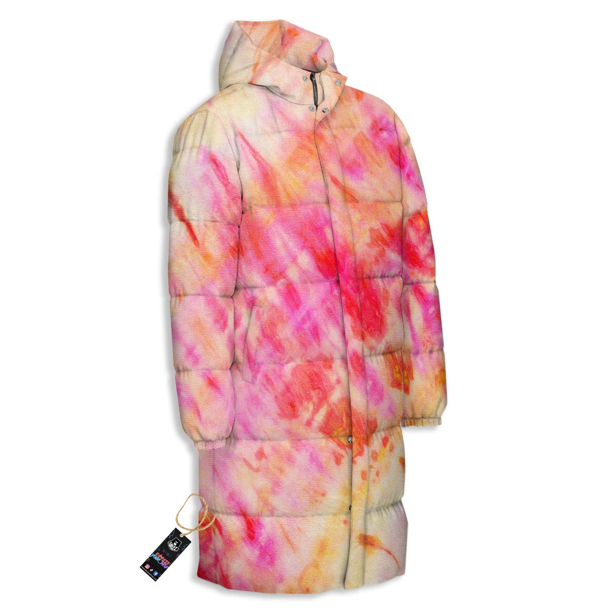 Tie Dye Summer Print Long Down Jacket-grizzshop