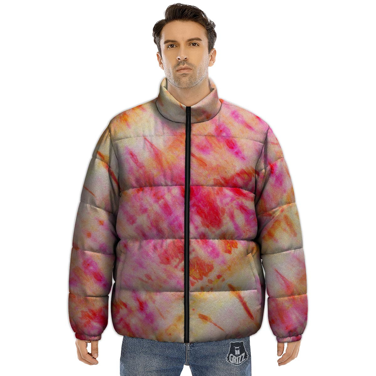 Tie Dye Summer Print Puffer Jacket-grizzshop