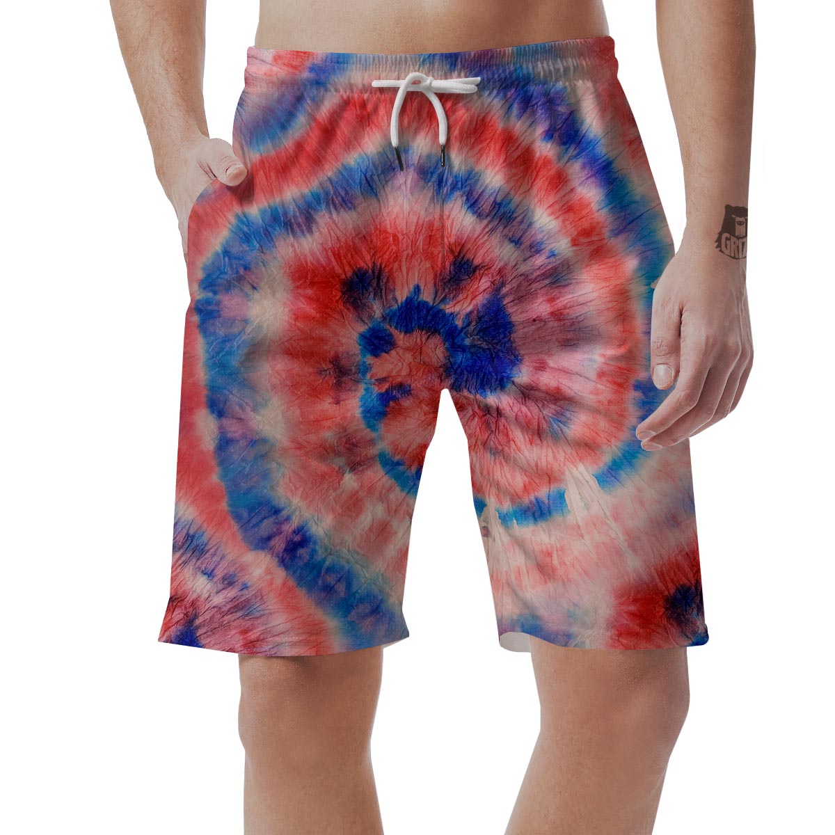 Tie Dye Swirl Batik Men's Shorts-grizzshop