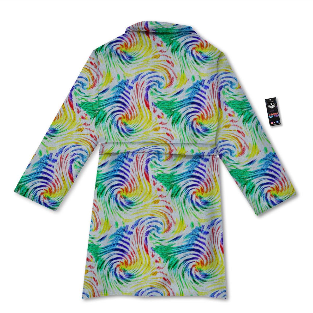 Tie Dye Swirl Colorful Print Pattern Bathrobe-grizzshop