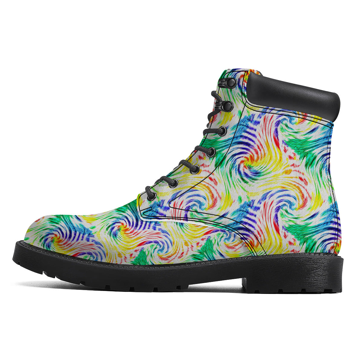 Tie Dye Swirl Colorful Print Pattern Boots-grizzshop