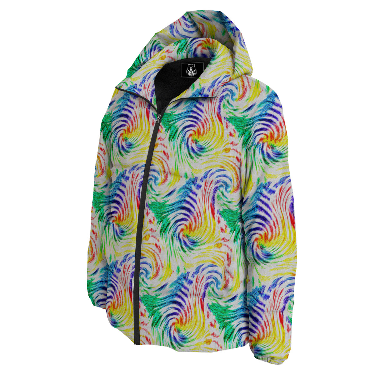 Tie Dye Swirl Colorful Print Pattern Down Jacket-grizzshop