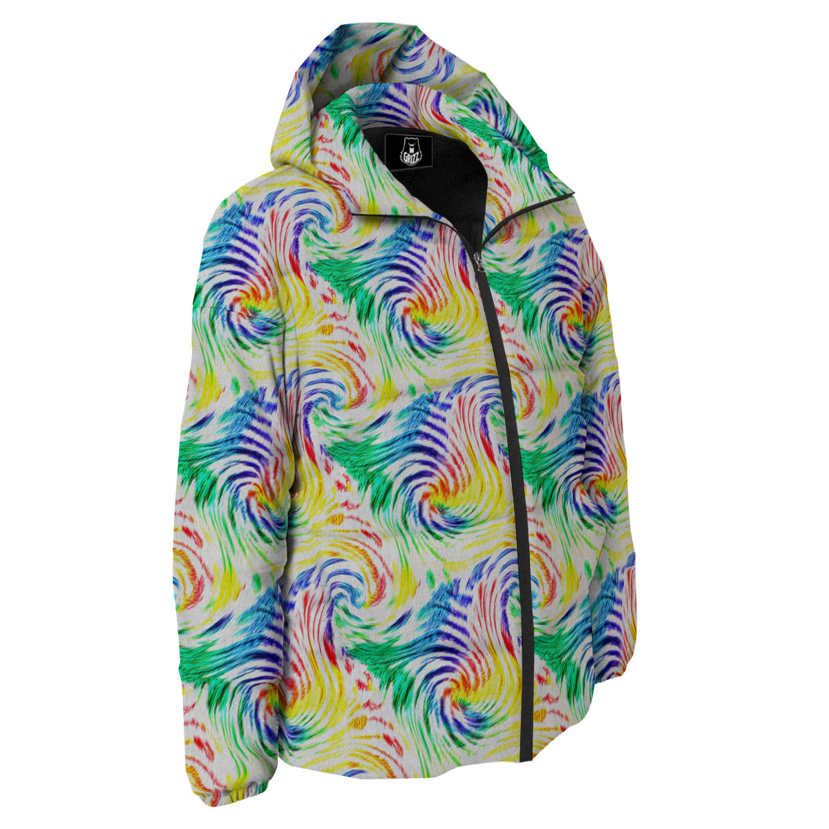 Tie Dye Swirl Colorful Print Pattern Down Jacket-grizzshop