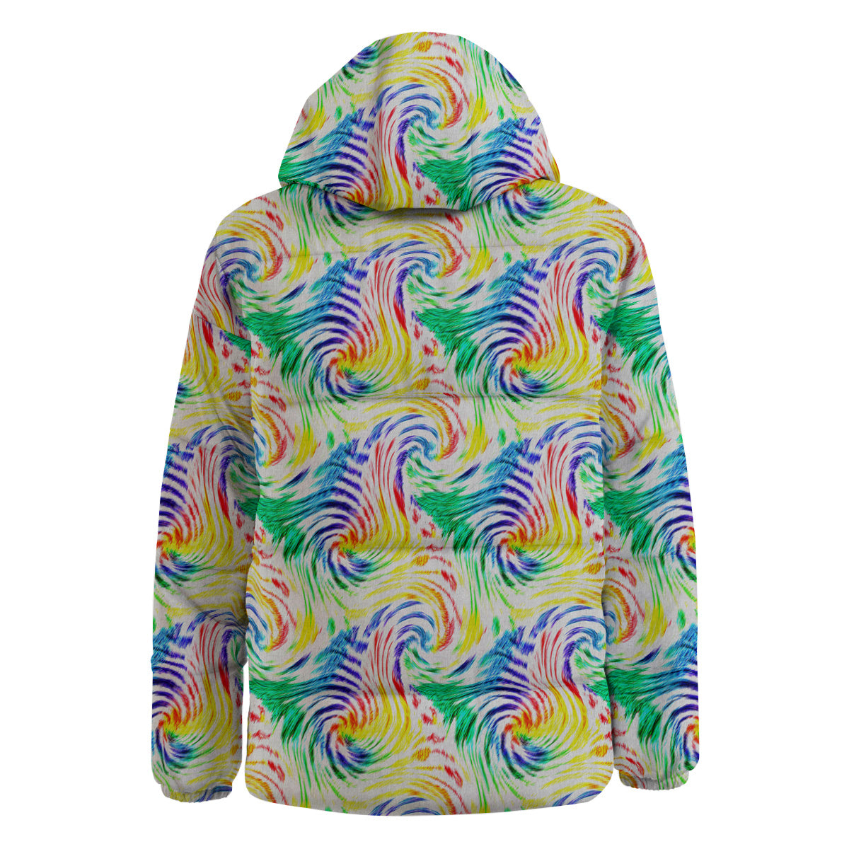 Tie Dye Swirl Colorful Print Pattern Down Jacket-grizzshop