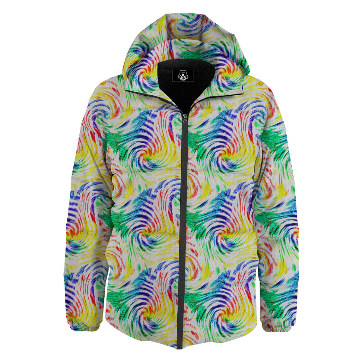 Tie Dye Swirl Colorful Print Pattern Down Jacket-grizzshop