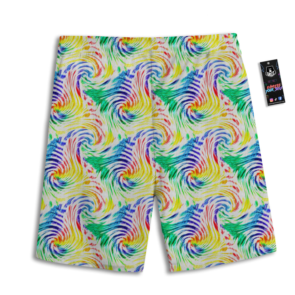 Tie Dye Swirl Colorful Print Pattern Men's Athletic Shorts