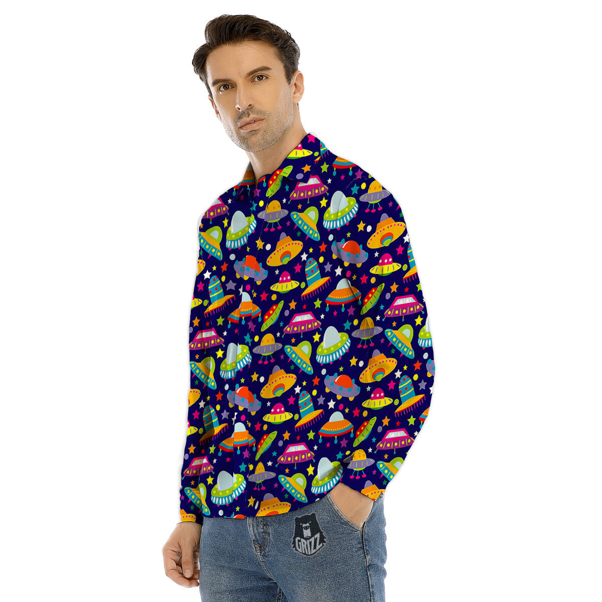 Tie Dye Swirl Colorful Print Pattern Men's Dress Shirts-grizzshop